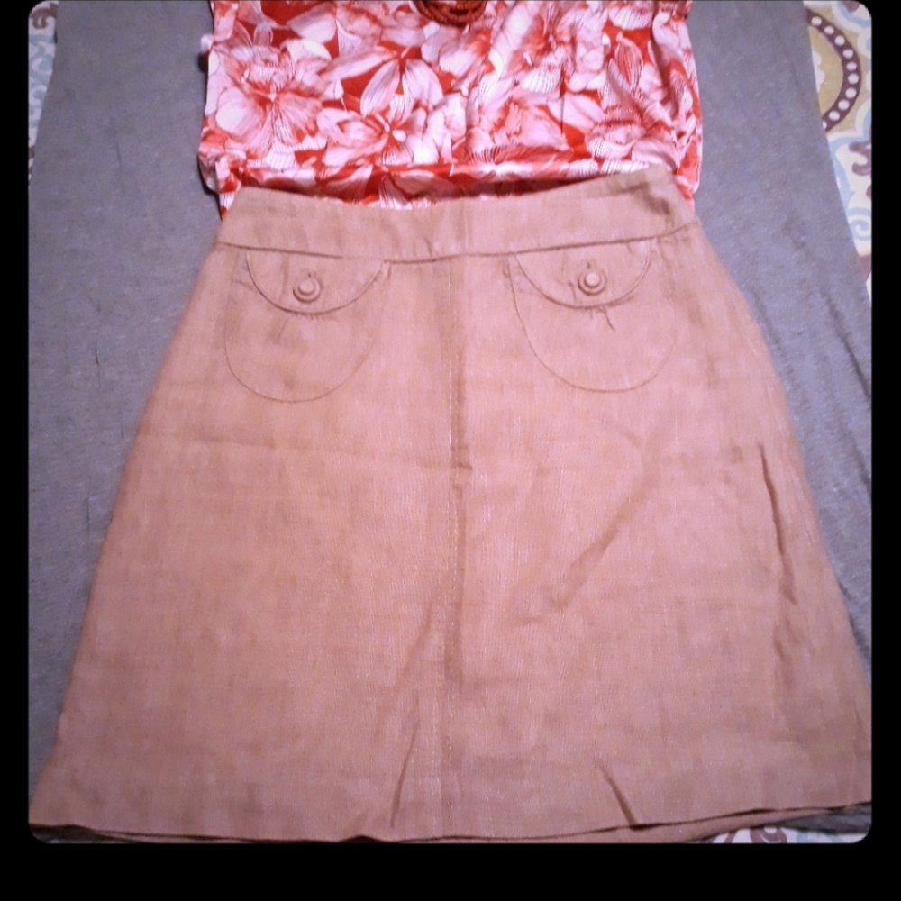 3 for $40 -Anthropologie Linen skirt w/pockets!